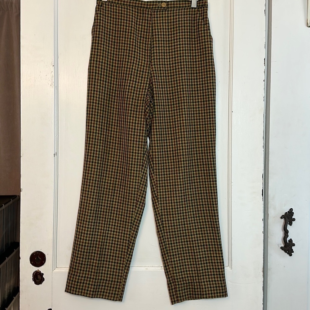 Vintage 1980s High Rise Checkered Trousers | Wool-Blend · Tailored / Workwear